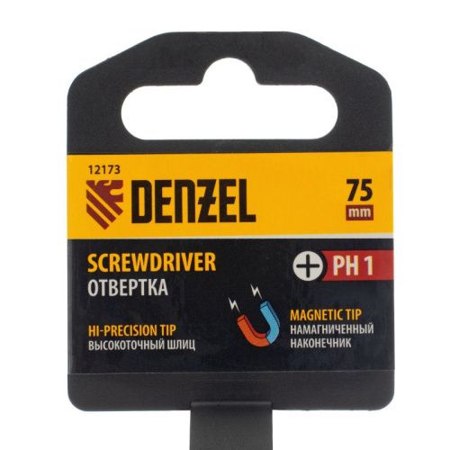 Отвертка Denzel PH1х75 мм-Tehinstrument