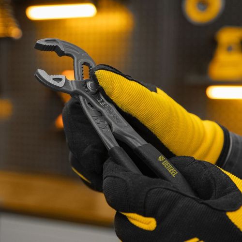 Клещи переставные, кнопочный механизм, обливные рукоятки, 180 мм Denzel-Tehinstrument