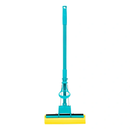 Швабра отжимная, 110 см, губка PVA 26х5,5х6 см, телескопическая рукоятка, бирюзовая, Home Palisad-Tehinstrument