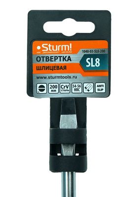 Отвертка плоский шлиц SL8х200мм, CrV, магнитный наконечник  Sturm-Tehinstrument