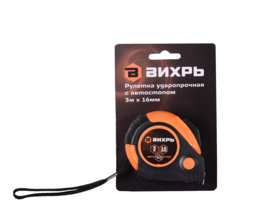 Рулетка Вихрь 3м х 16мм автостоп-Tehinstrument