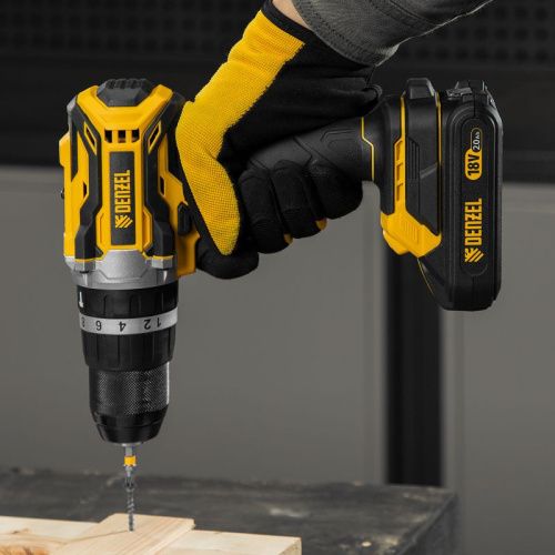 Дрель-шуруповерт аккумуляторная ударная бесщет Denzel CIDB-18-02-Tehinstrument