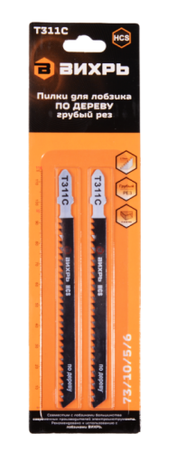 Пилки для лобзика ВИХРЬ Т311C по дереву, грубый рез-Tehinstrument