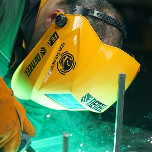 Щиток защитный лицевой (маска сварщика) F8, см. окно 100х50, Real Color, DIN4/5-8/9-13// Denzel-Tehinstrument