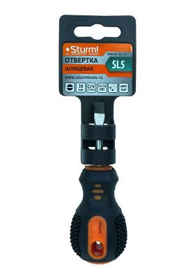 Отвертка плоский шлиц SL5х38мм, CrV, магнитный наконечник  Sturm-Tehinstrument