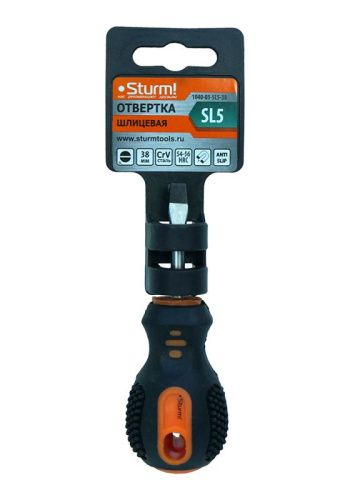 Отвертка плоский шлиц SL5х38мм, CrV, магнитный наконечник  Sturm-Tehinstrument