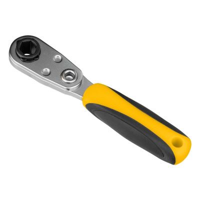 Ключ-трещотка для бит 1/4", 52 зуба, CrMo, адаптер для торцевых головок Denzel-Tehinstrument