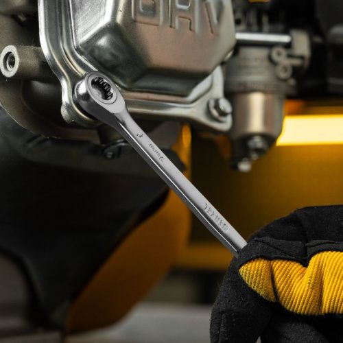 Ключ комбинированный трещоточный, 9 мм, CrV, матовый хром Denzel-Tehinstrument