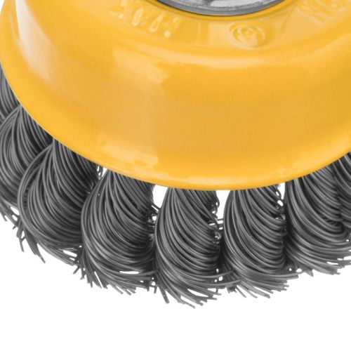 Щетка для УШМ, 75 мм, "Чашка", крученая нержавеющая проволока 0.5 мм, М14 Denzel-Tehinstrument