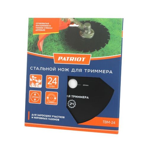 Нож Patriot TBM-24 для триммера (255х25.4 мм, 24 зубца)-Tehinstrument