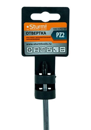 Отвертка крестовая PZ2х100мм, магнитныйный наконечник, CrV  Sturm-Tehinstrument