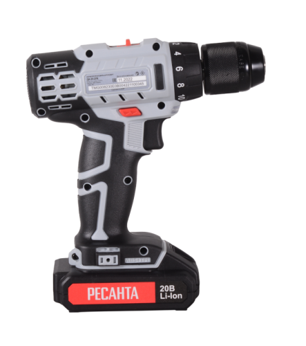 Дрель-шуруповерт аккумуляторная Ресанта ДА-20-2ЛК (2,0 А/ч)-Tehinstrument