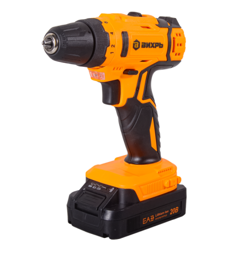 Дрель-шуруповерт Вихрь ДА-20Л-2КА с набором оснастки 65 предметов-Tehinstrument