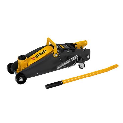 Домкрат гидравлический подкатной с фиксатором, 2,8 т, 135-385 мм, в кейсе Denzel-Tehinstrument