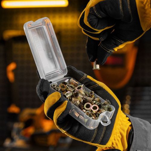 Заклепки резьбовые, стальные, оцинкованные, М6, пластиковый кейс, 70 шт. Denzel-Tehinstrument