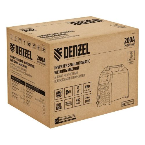 Аппарат инвертор. полуавтомат. сварки Denzel MultiMIG-200DP Synergy Double Pulse-Tehinstrument