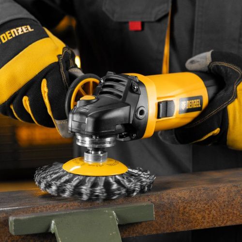 Щетка для УШМ, 125 мм, "Тарелка", крученая нержавеющая проволока 0.5 мм, М14 Denzel-Tehinstrument