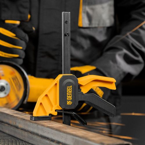 Струбцина F-образная, быстрозажимная, 150 х 55 мм, усиленный нейлоновый корпус Denzel-Tehinstrument