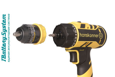 Аккумуляторный шуруповерт Hanskonner HCD1865C 1BatterySystem-Tehinstrument