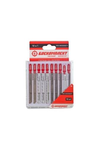 Набор пилок для лобзика по дереву, 10 шт, T119BO, T111C, T101D, T101AO, T101B, T144D, T101BR, HCS, БОЕКОМПЛЕКТ-Tehinstrument