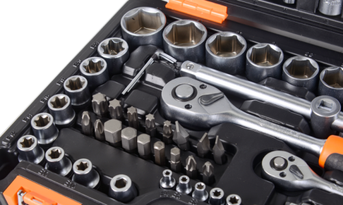 Набор инструментов, 1/2", 1/4", CrV, в кейсе 108 предметов Вихрь-Tehinstrument