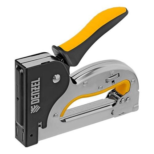 Степлер металл., скобы в комплекте, плавная регулировка удара, 2К рукоятка, тип 53, 4-14 мм Denzel-Tehinstrument