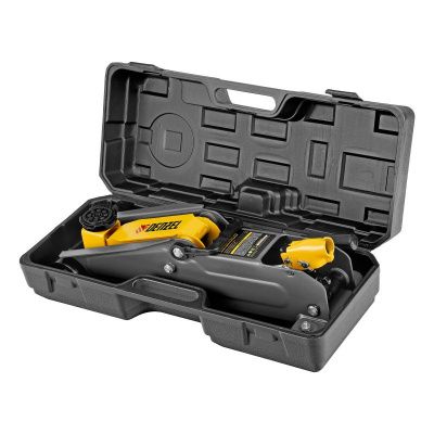 Домкрат гидравлический подкатной, 2 т, 135-385 мм, в пласт. кейсе Denzel-Tehinstrument