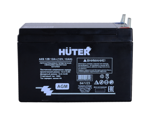 Аккумуляторная батарея АКБ 12В 12Ач Huter-Tehinstrument