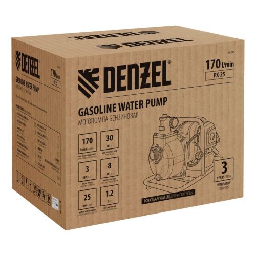 Мотопомпа бензиновая для чистой воды Denzel PX-25-Tehinstrument