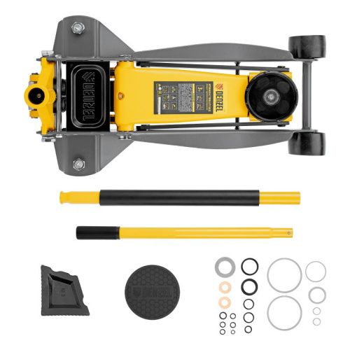 Домкрат гидравлический подкатной, 3 т, 125-470 мм, быстрый подъем, проф. Denzel-Tehinstrument