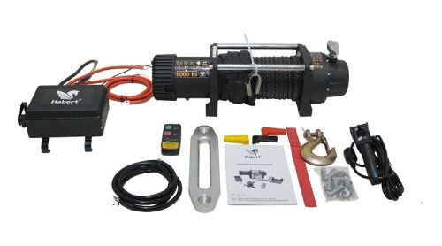 Habert ЛЕБЕДКА ЭЛЕКТРИЧЕСКАЯ 8000LB, синтетический трос-Tehinstrument