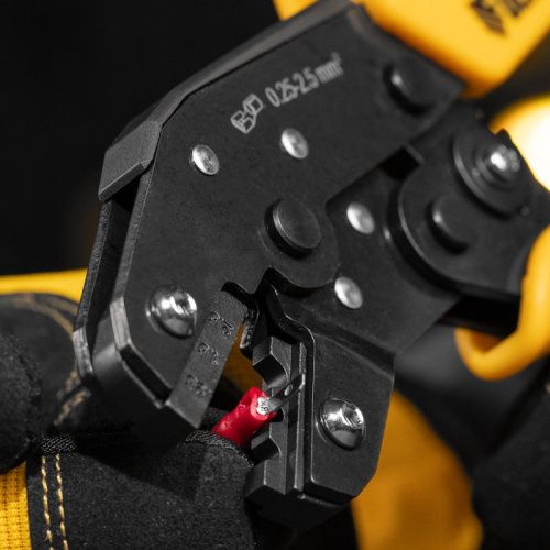 Клещи для обжима неизолированных наконечников НК и НВ, разъемов РП, 0,25 - 2,5 мм2 Denzel-Tehinstrument