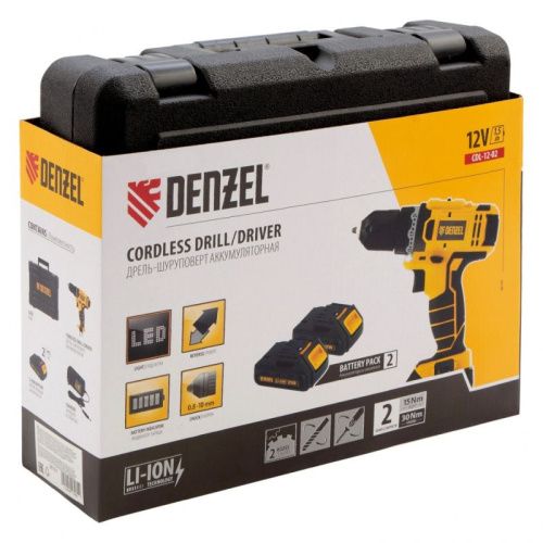 Дрель-шуруповерт аккумуляторная Denzel CDL-12-02-Tehinstrument