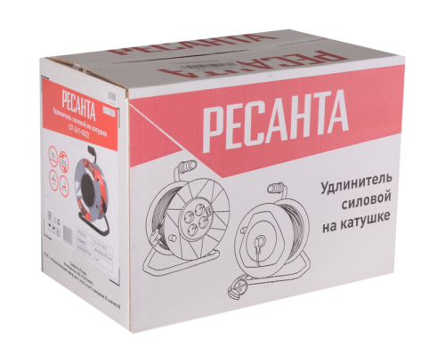 Удлинитель силовой на катушке Ресанта СУ-2х1-50/2 (с выкл., 4 розетки)-Tehinstrument