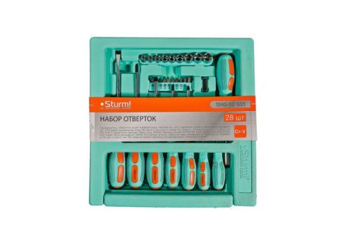 Набор отверток 27 предметов, кейс-дисплей, CrV,  Sturm-Tehinstrument