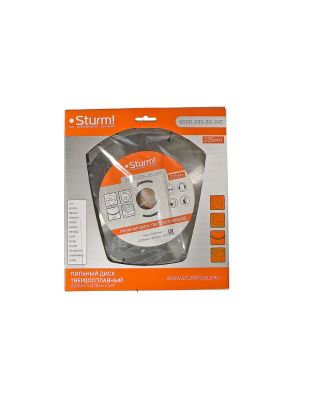 Пильный диск, размер 235x30x24 зуба С ПЕРЕХОД. КОЛЬЦОМ НА 20мм  Sturm-Tehinstrument