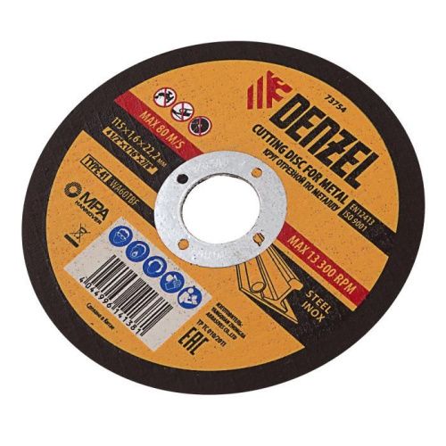 Круг отрезной по металлу, 115 х 1.6 х 22.2 мм Denzel-Tehinstrument