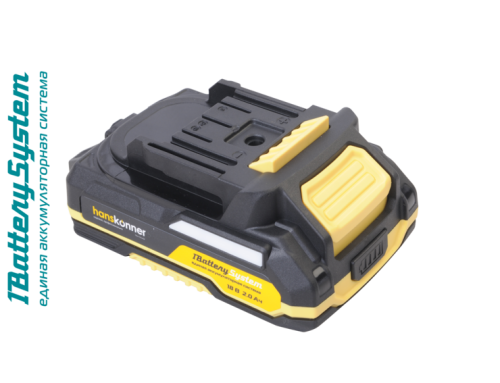 HBP2002 аккумулятор Hanskonner 18 В, 1BatterySystem, 2.0 Ач, USB-разъем-Tehinstrument