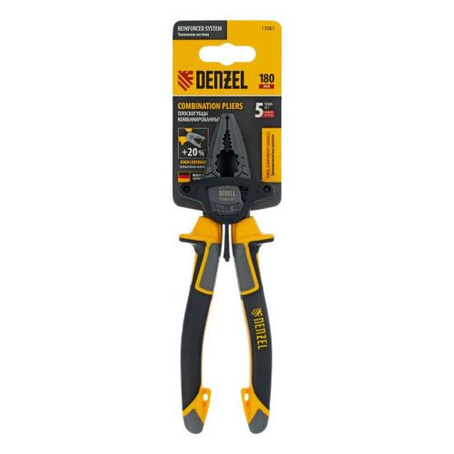 Плоскогубцы комбинированные 180 мм, трехкомпонентные рукоятки Denzel-Tehinstrument