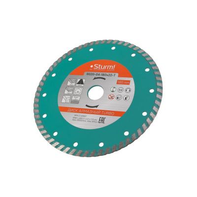 Алмазный диск, сухая резка, "Турбо" 180мм  Sturm-Tehinstrument