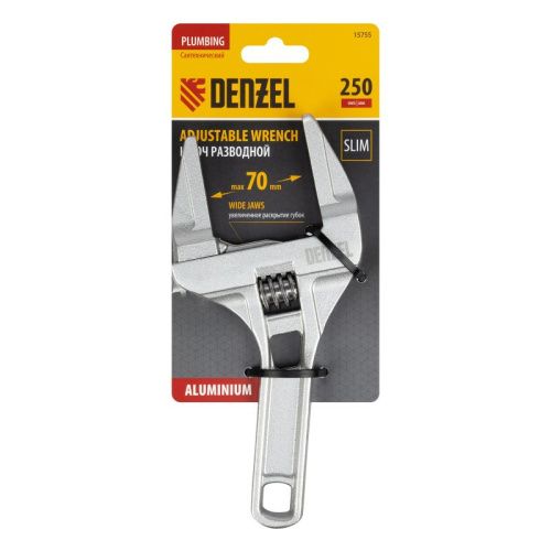 Ключ разводной Denzel 205 мм, алюминиевый-Tehinstrument