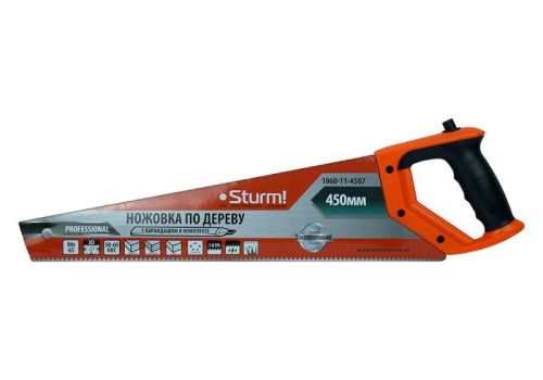 Ножовка по дереву, с карандашом, 450мм, 7-8TPI, 3D, серия Кулибин,  Sturm-Tehinstrument