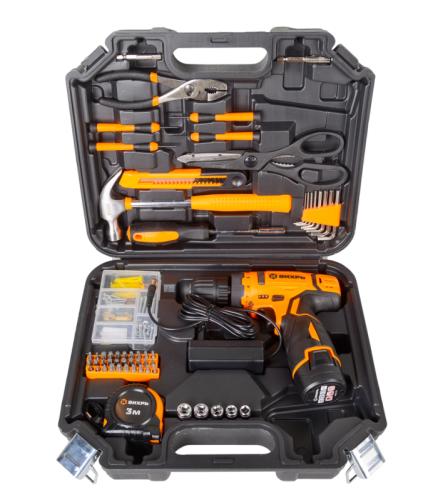 Дрель-шуруповерт Вихрь ДА-12Л-2КН с набором инструментов-Tehinstrument