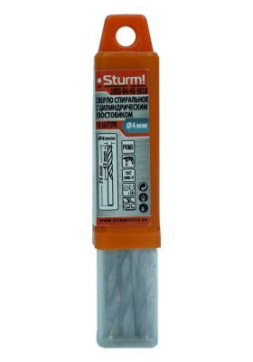 Сверло по металлу  Sturm 4,0х75 мм, сталь HSS, упаковка 10 шт-Tehinstrument