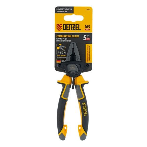 Плоскогубцы комбинированные 165 мм, трехкомпонентные рукоятки Denzel-Tehinstrument