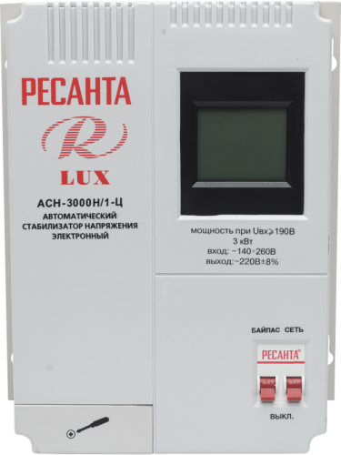 Стабилизатор напряжения серии LUX РЕСАНТА АСН-3000Н/1-Ц-Tehinstrument