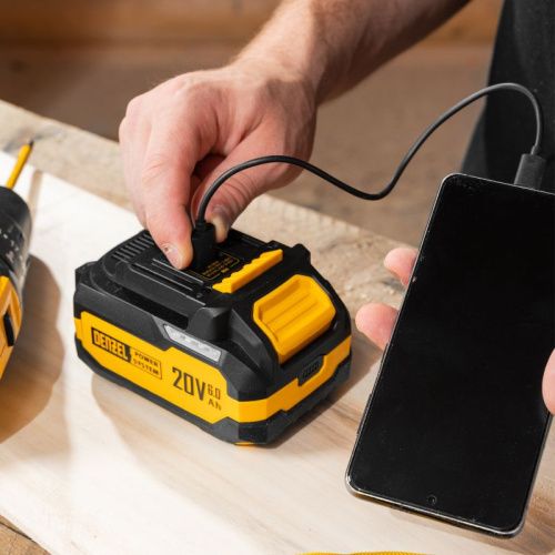 Батарея аккумуляторная Denzel BH-20-6.0, Li-Ion, USB, 20 В, 6,0 Ач-Tehinstrument