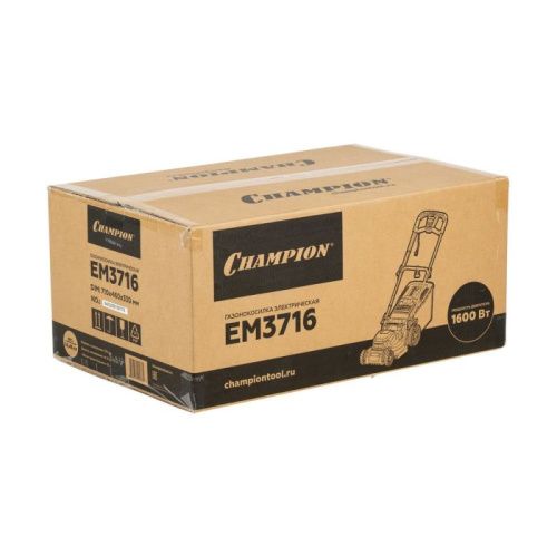 Газонокосилка эл. CHAMPION EM3716 (1,6 кВт травосб. 40л ширина 370мм 25-75мм, 14.4кг)-Tehinstrument