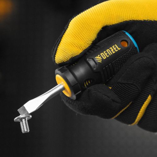 Отвертка, SL6x38 мм, S2, 3к рукоятка Denzel-Tehinstrument