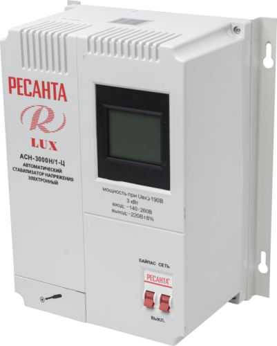Стабилизатор напряжения серии LUX РЕСАНТА АСН-3000Н/1-Ц-Tehinstrument